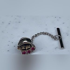 Preowned Vintage O C Tanner 14k White Gold & Rubies Tie Tack Pin